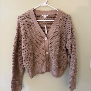 Madewell Women's Beige Open-Knit Cardigan